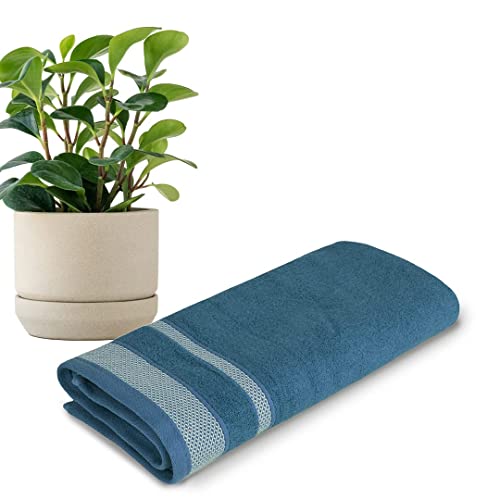 Image of Zero Twist Bamboo Towels for Bath | Ultra Soft, Highly Absorbent, Quick Dry, Anti Bacterial Bamboo Bath Towel for Men & Women || 450 GSM, 29 x 59 Inches (1, Emerald Blue)