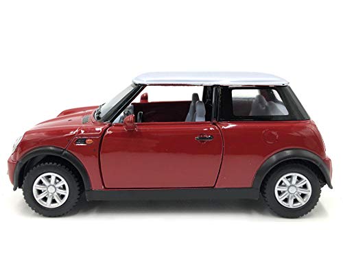 ICELAND Mini Cooper S (Mono Red) Maßstabsauto, Maßstab 1:18, Metall, Jugendliche und Erwachsene, Unisex, Kinder, Sport, Hoch detailliert, Metallbauweise, Kurbel, 1 Stück