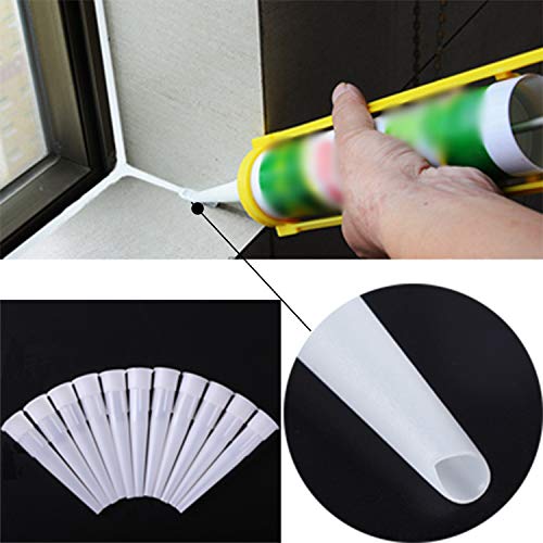 XHBTS 90 Siliconen Nozzles Applicator Plastic Kitpistool extender Caulk Nozzle Tip Tool voor Worst Breeuwen Pistool, Caulk Nozzles Applicator Wit - Afbeelding 6