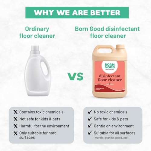 Image of Born Good Plant Based Turkish Applewood Fragrance Disinfectant Liquid Floor and Surface Cleaner, Non-Toxic, Eco-Friendly And Biodegradable - 3 Ltr (Pack of 1)
