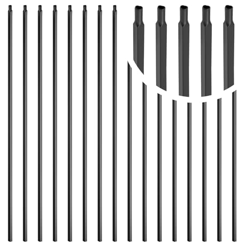 Vilstomes 30 Pcs Iron Balusters for Staircase 1/2 x 44 Wrought Iron Baluster Square Metal Balusters Hollow Straight Iron Spindles for Stairs Satin Black Deck Railing