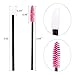 Tbestmax 400 Spoolies Mascara Wand and Lip Brush Disposable Lash Brushes for Eyelash Extensions, Lipstick Lip Gloss Wands Applicator Tool (Black+Hotpink)