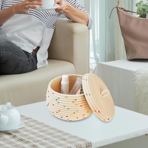 Panier déco pour salon et chambre, boîte de rangement tressée pour petits jouets