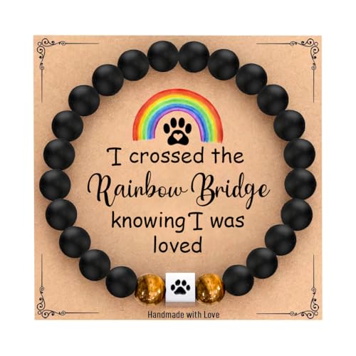 CYZCYZ Pet Memorial Gifts for Dogs Loss of Dog Sympathy Gift Rainbow Bridge Pet Memorial Bracelet for Men Women Who Loss of Beloved Dog Cat A02