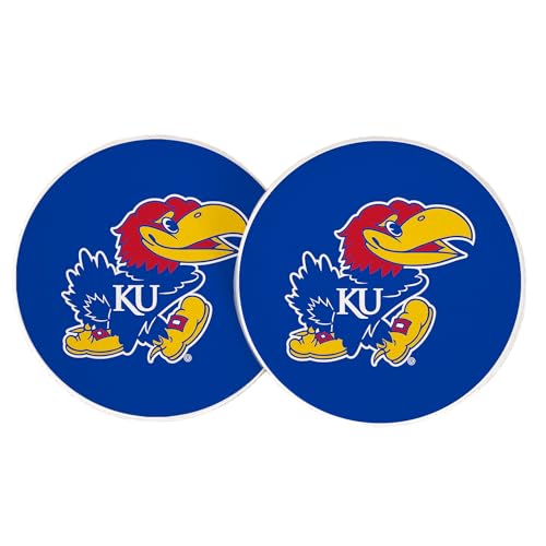 Desert Cactus University of Kansas Car Coaster Jayhawks KU Absorbent Sandstone Car Cup Coasters Set of 2 (Design A)