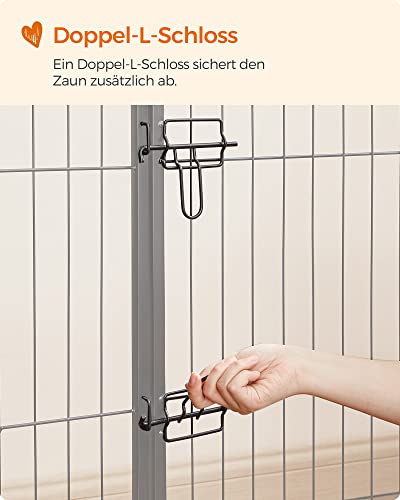 Feandrea Freilaufgehege, Laufstall DIY, mit 8 Gitterplatten je 80 x 100 cm