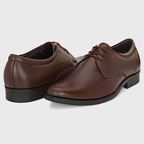 Image of Blue Leather by Centrino Genuine Leather Lace-up Men's Formal Shoe | Stylish with Soft Cushioned Insole | Trendy Lace-Up Design | Durable Leather with Anti-Skid Sole | Perfect for Formal Wear (3901)