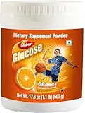 Dabur Glucose - Glucose Powder - Fortified with Vitamin D and Calcium - A Tasty Orange - 500 Grams