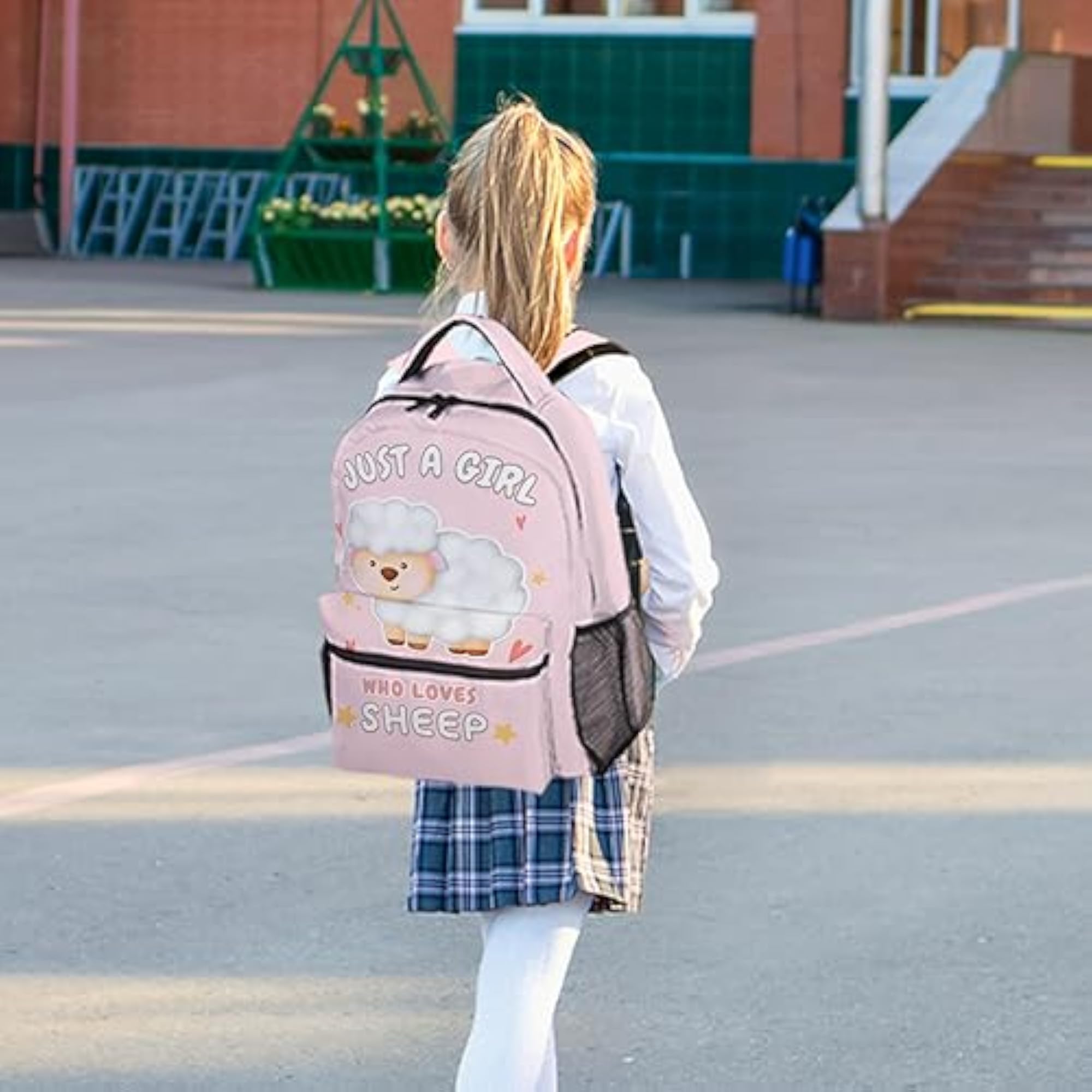 Sheep School Backpack for Kids, Lightweight Cartoon Design