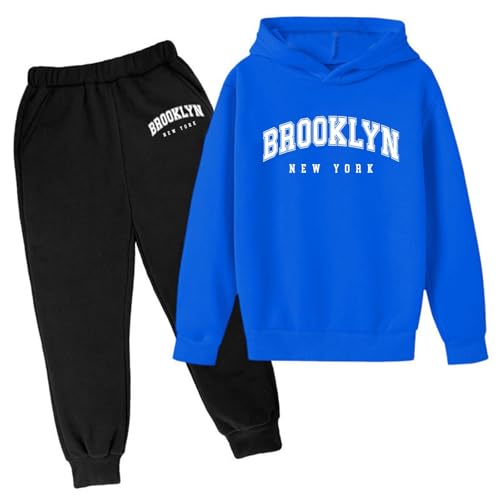 Boys Tracksuits Set Brooklyn New York Letter Print Sweatsuits Hoodies and Sweatpants 2 Piece Kids Clothing Outfits Sizes 3-14