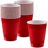 Apple Red Plastic Cups (Pack of 20) - 18 oz. - Versatile Drinkware for Indoor & Outdoor Parties, Weddings, Birthdays, Celebrations & More