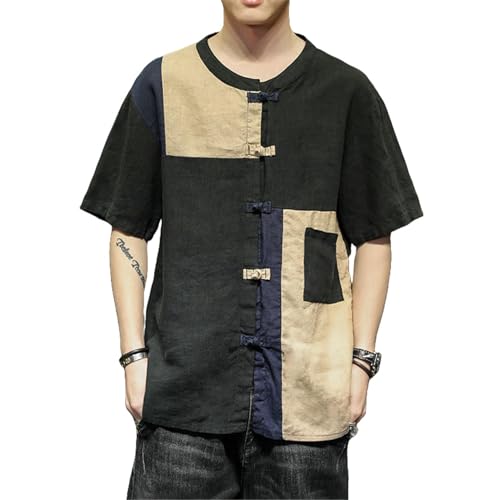 Chemise homme style chinois en viscose à manches courtes idéale pour les soirées d'été