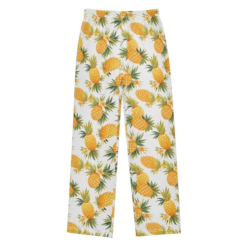 Boys' Pants Orange Pineapple Fruit Long Bottoms Jogger Pants Elastic Waist Trousers with Pockets S-XL