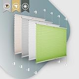 Plisseerollo ohne Bohren Klemmfix 90x120cm(BxH) Grün Jalousie Sonnenschutz Easyfix Faltrollo Lichtdurchlässig Rollo für Fenster & Tür