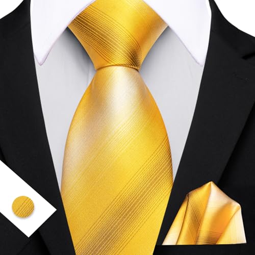 Image of Barry.Wang Plaid Ties Checkered Mens Silk Necktie Handkerchief Cufflinks