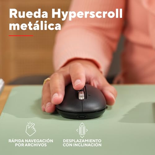 Mouse silencioso multidispositivo Trust Seron, ratón inalámbrico recargable Bluetooth 3