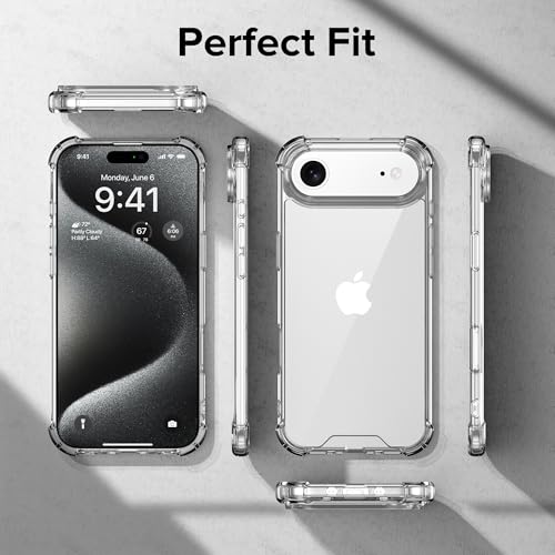 Image of ExpressBfor iPhone Air Case Cover | Anti-Scratch | Soft Shockproof Cushion Corners Camera Protection Back Cover | Hard Transparent Back Cover Case for iPhone Air - Clear
