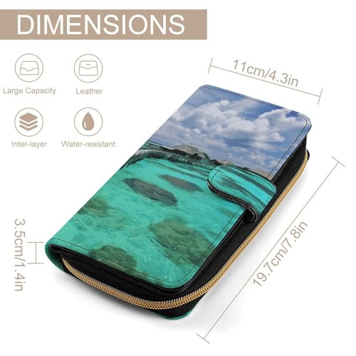 Maldives Scenery Wallet Multifunctional Wallets for Men Compact Wallet Purse Passport Bag2