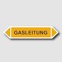 Rohrleitungskennzeichnung - Fließrichtung Rohrleitungskennzeichen mit beiden Ecken nach TRGS 201 und DIN 2403 (Gasleitung, 8)