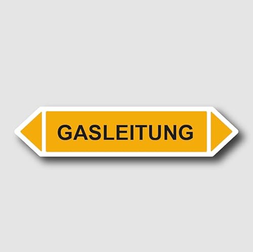 Rohrleitungskennzeichnung - Fließrichtung Rohrleitungskennzeichen mit beiden Ecken nach TRGS 201 und DIN 2403 (Gasleitung, 8)