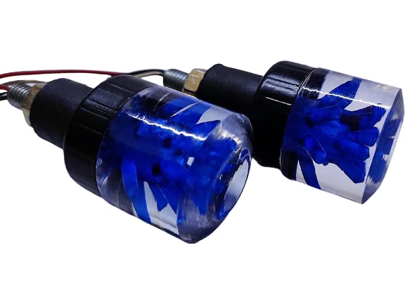 Deviant Buzz Tree Shaped Handle Bar Light Side Weights Handle Grip End Indicator Light For All Bikes - (Blue)-image-12