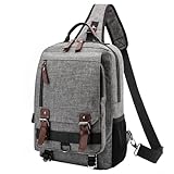 El-fmly Messenger Crossbody Sling Boy Bag Fashion Outdoor Travel Shoulder Bag Laptop Lightweight Rucksack for Men Grey