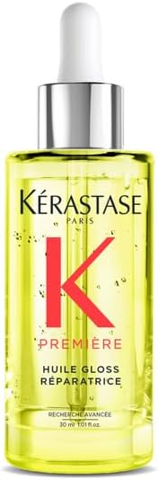 KÉRASTASE Première – Huile Gloss Réparatrice Sans Rinçage – Huile Capillaire Anti-Fourches – Répare La Fibre En Profondeur & Ravive L’Éclat – Formule Innovante – Sans Parabène – Cheveux Abîmés – 30 ml