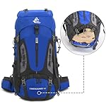 Bseash 60L Hiking Camping Backpack with Rain Cover, Waterproof Large Capacity Outdoor Sport Travel Daypack Climbing Touring (Army Green) - Image 5