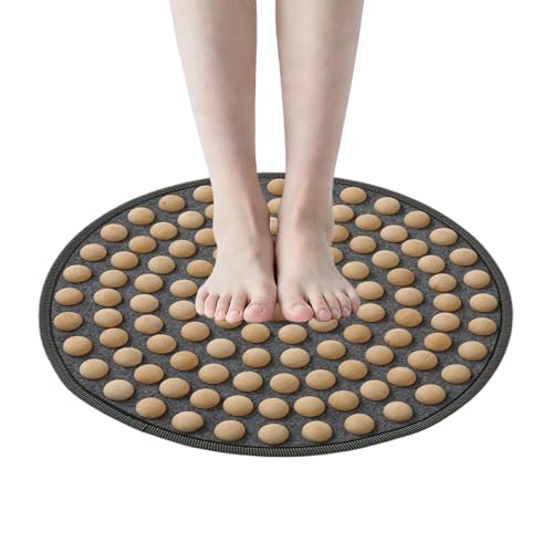 Esterilla de acupresión de madera para pies - Madera 50 x 50 cm | Almohadilla plegable para puntos de presión con relajación del pie, antifatiga, terapia de acupresión | Alfombras