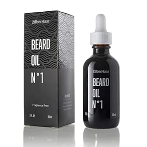 ZilberHaar – Beard Oil N 1 – Pure, Organic Moroccan Jojoba Oil and Argan Oil – Natural Ingredients, Fragrance Free, Cruelty Free – For Natural Beard Growth and Hydration – 2 oz