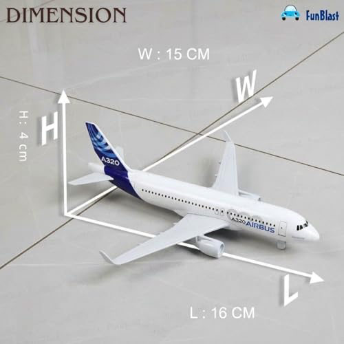 Image of FunBlast Diecast Aeroplane Scale Model - Airplane Miniature Model Only for Display, Size -14 Cm (A320-Airbus)