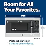 GE GCST07N1WSS Microwave Oven, 700-watt 6 Auto Cooking Settings, Child-Lock Technology, Kitchen Essentials for The Countertop, Dorm Room or Apartment, 0.7 Cu. Ft, Stainless Steel - Image 4