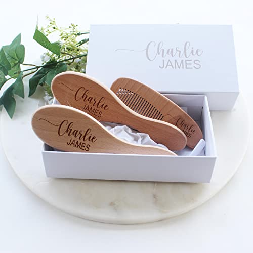 Baby Hair Brush | Personalized Baby Gifts | Wooden Brush | Cradle Cap | Boy Gifts | Girl Gifts