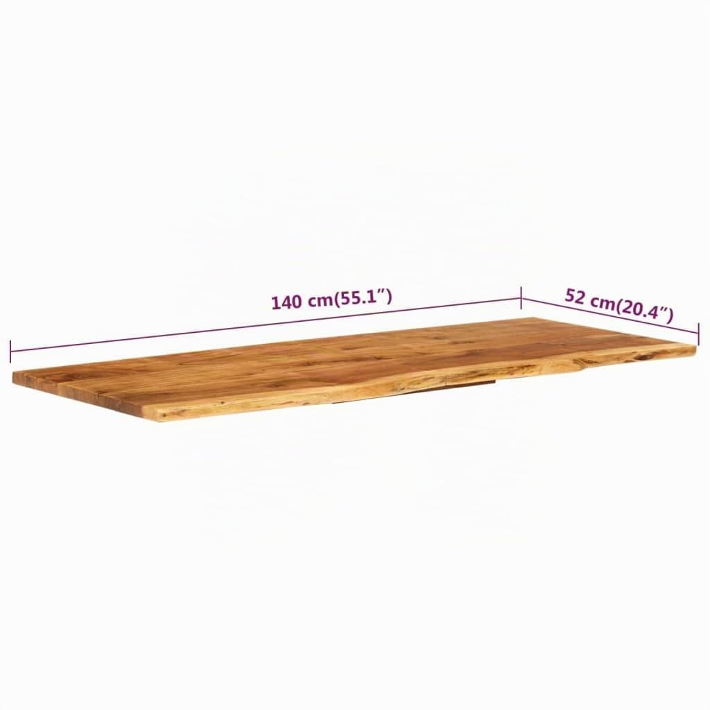 Dessus de meuble lavabo de salle de bain Acacia 140x52x2,5 cm