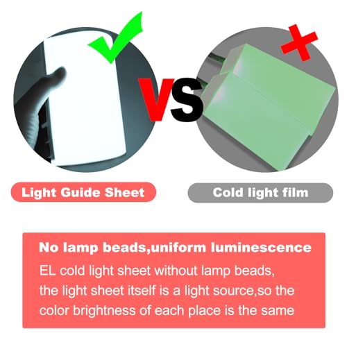 Image of El Panel Backlight 8.2 x 5.9 Inches Electroluminescent El Sheet Panel Light Diy El Cuttable Backlight Paper Lamplamp Sheet Neon for Cosplay Party Decoration Luminous Piece (pink)