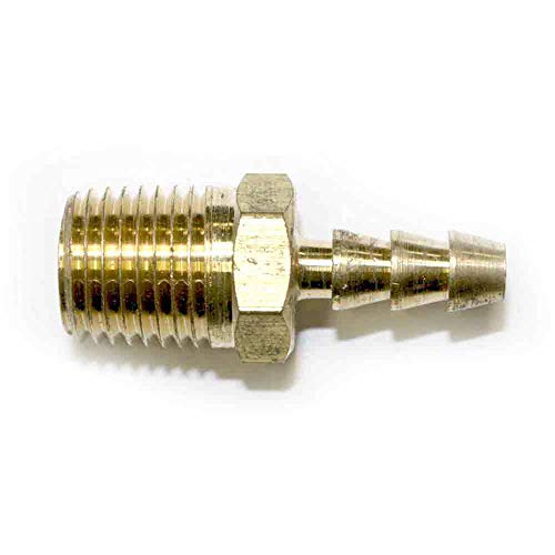 Interstate Pneumatics FM43 Brass Hose Barb Fitting, Connector, 3/16 Inch Barb X 1/4 Inch NPT Male End-Pack of 5
