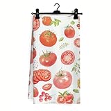 Ghoaoivo Tomato Fruit Kitchen Dish Towels, Tomato Themed Gifts, Farmhouse Red Tomatoes Fruit Vegetable Decorative Hand Tea Towels for Kitchen Bathroom, 16x24 Inch