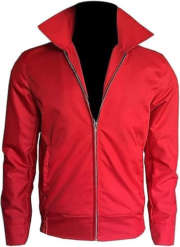 Red Rebel Jacket for Men, Men's Cotton Lightweight Jackets, Red Cotton Jacket Men