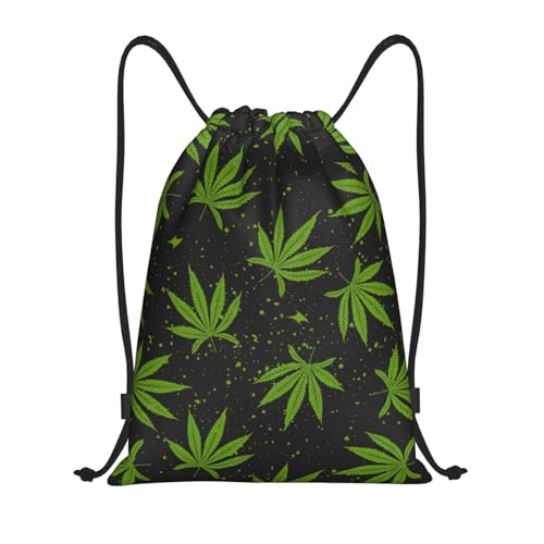 Green Weeds Leaf Drawstring Bags Backpack Bag 16.5x19.6 IN