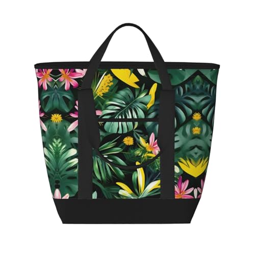 Sac isotherme grande capacité motif tropical imperméable et résistant