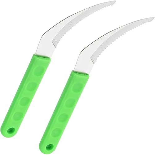 Yardwe 2pcs hoz de hierba con diente de sierra, azada japonesa de deshierbe de acero inoxidable, cosecha hoz, limpieza de hoz, herramienta de jardín