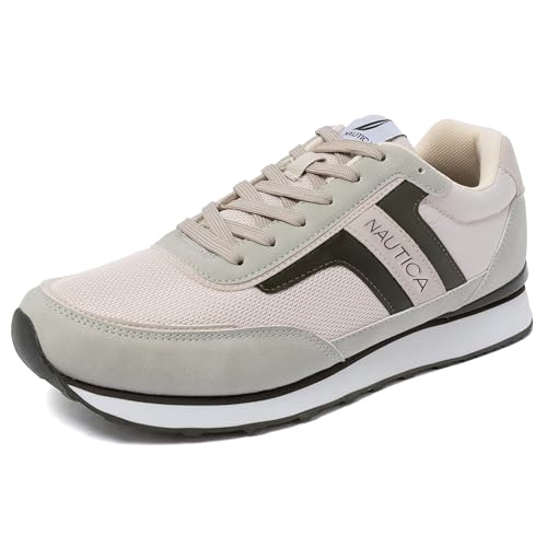 Image of Nautica Men's Lace-Up Sneakers - Casual, Stylish, and Comfortable for Walking