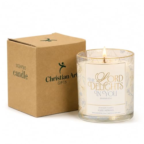 Image of Christian Art Gifts Lord Delights in You Scented Candle: Soy Wax, Glass Jar