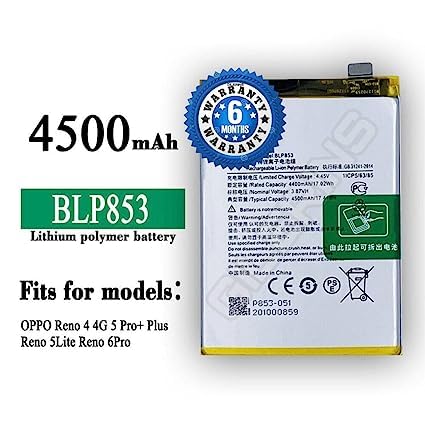 Image of Original BLP853 Battery for Oppo Reno 4 4g 5 pro+ Reno 5 lite Reno 6 pro battrey with 6 Month Warranty****(A0321)