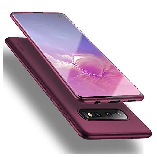X-level Samsung Galaxy S10 fodral (inte för Galaxy S10+/S10E), [Guardian-serien] Ultratunn smal mjuk flexibel TPU stötfångare matt finish skyddande telefonfodral fodral för Samsung Galaxy S10 – vinröd