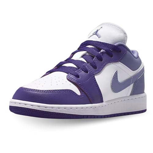 Air Jordan 1 Low Big Kids' Shoes (Court Purple/White/Dusty Amethyst)
