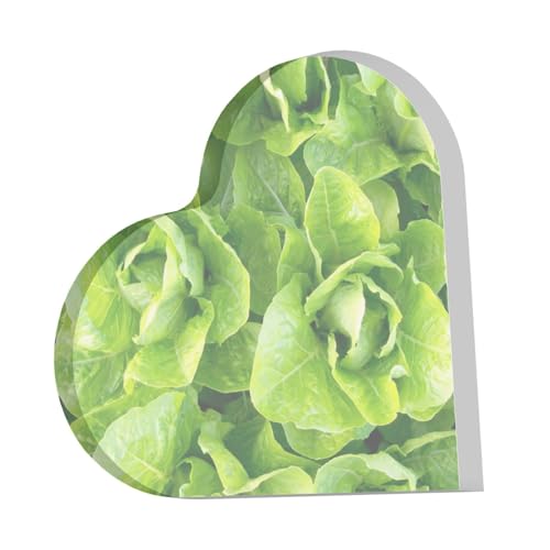 Lechuga Romana Fresca, Decoraciones acrílicas en forma de corazón que imprimen un recuerdo de placa acrílica para damas, hombres y mujeres