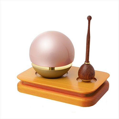 仏縁堂ブランド:ゆらゆら、可愛らしいおりん【たまゆらりん 淡桃色 りん台・リン棒ライト色セット】