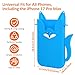 Silicone Phone Holder for Bogg Bags – Compatible Phone Case Attachment, Beach Tote Accessory, Fox-Shaped Bogg Bag Accessories & Charms, Compatible with All Bogg Bags(Blue)