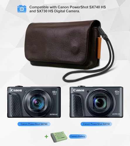 Funda para cámara Lacdo para Canon PowerShot SX740 marrón miniatura 3